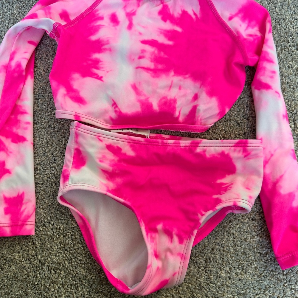 Like new Kanu Surf Kids Pink Tie-Dye Swim Set